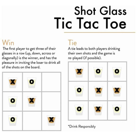 Shot Glass Tic-Tac-Toe Shots Game Drinking Game - Picture 2 of 8